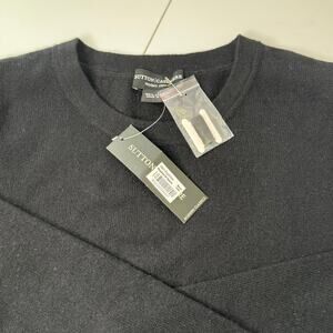 NEW Sutton Studio Black  Crew Neck Sweater Womens Large 100% Cashmere